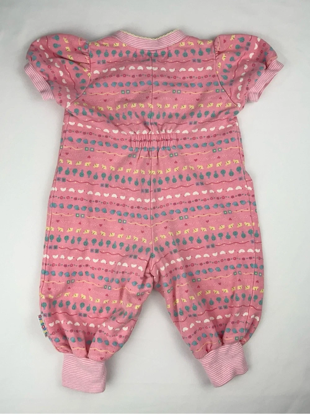Gymboree 1990s Rainbow Tag Pink Floral Farm Animals Vintage Romper Newborn